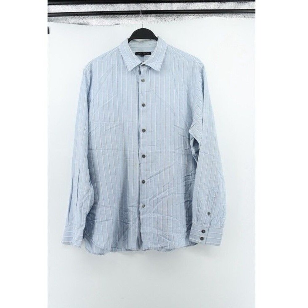 John Varvatos Blue Cotton Button Up Long Sleeve Shirt Men's Size L